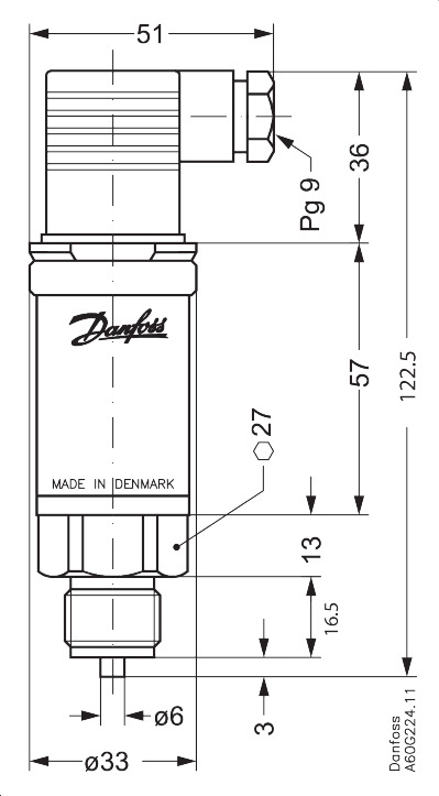 DANFOSS AKS32 TRANSD.-1/34 BAR